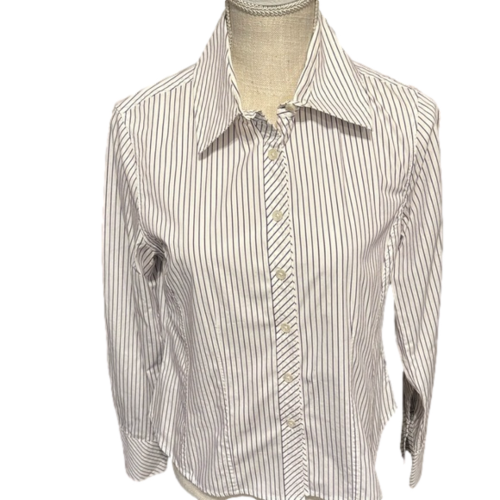 Allegory Stretch Long Sleeve Button-Down Purple Striped Shirt